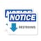 Signmission Restroom (Down Arrow) Sign With Symbol, 7 in W x Rectangle, Vinyl Decal OS-2PACK-NS-D-57-L-18094 - alternate 1